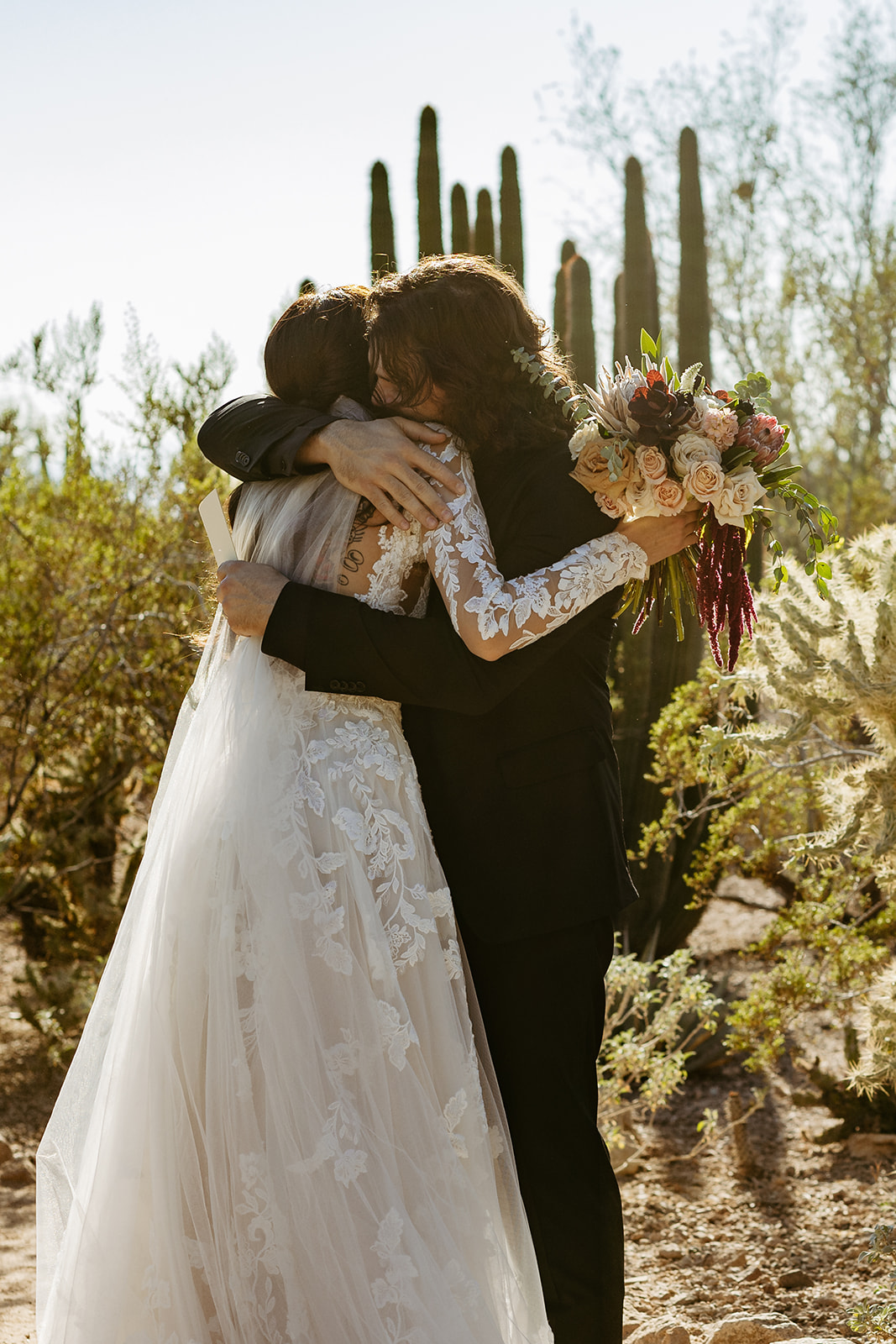 documentary editorial luxury desert wedding first look in the southwest brianna kirk photography