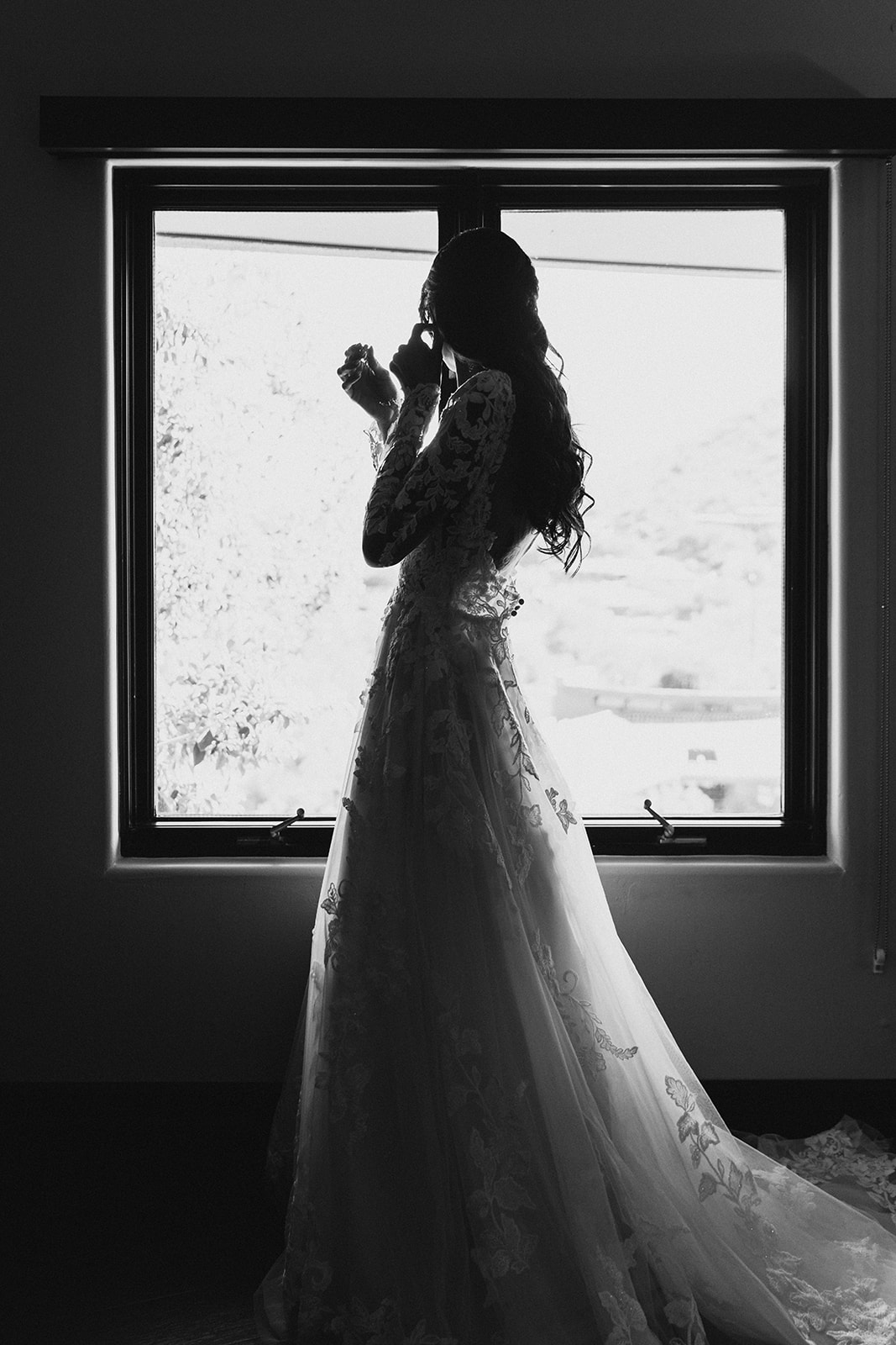 editorial black and white bridal portraits backlit window destination film wedding photographer brianna kirk
