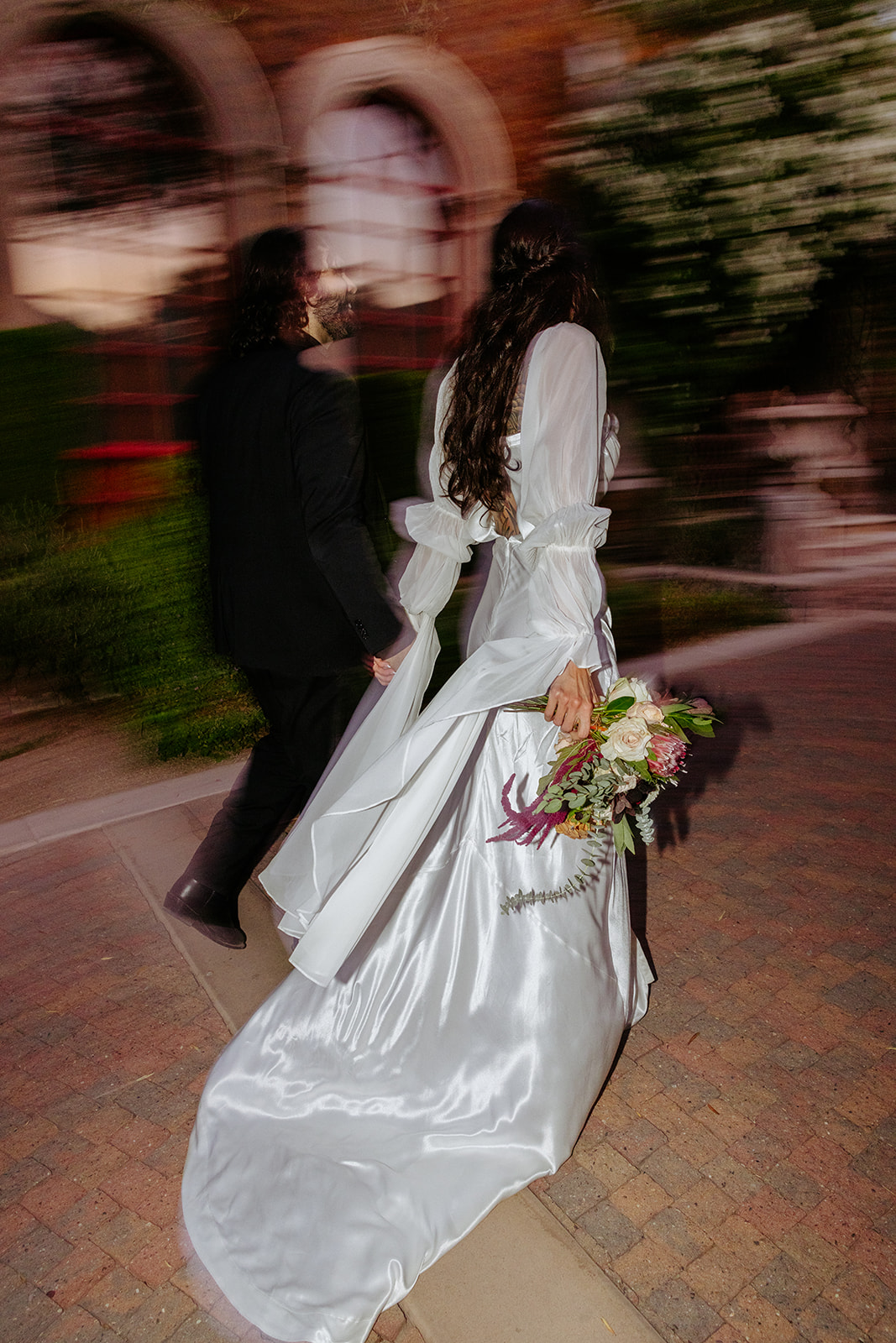 Vintage fairytale elegant romantic blurry direct flash creative destination wedding photography Brianna Kirk Photography