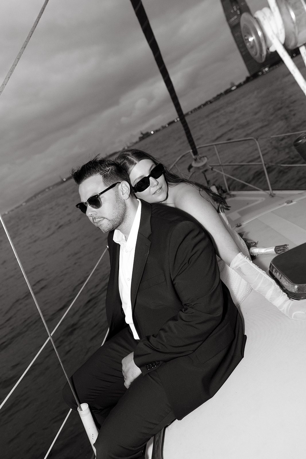 A couple who eloped on a boat take their portraits in NYC