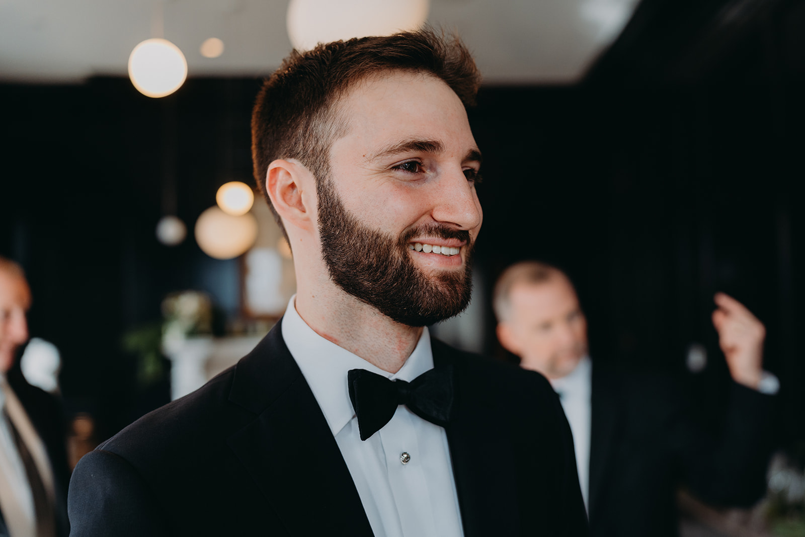 groom smiling  at Patterson Mansion Wedding in Washington DC
