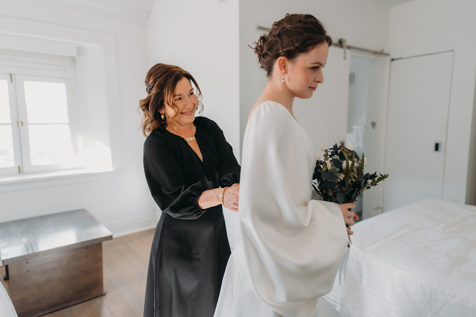 mom and bride get ready at Patterson Mansion Wedding in Washington DC