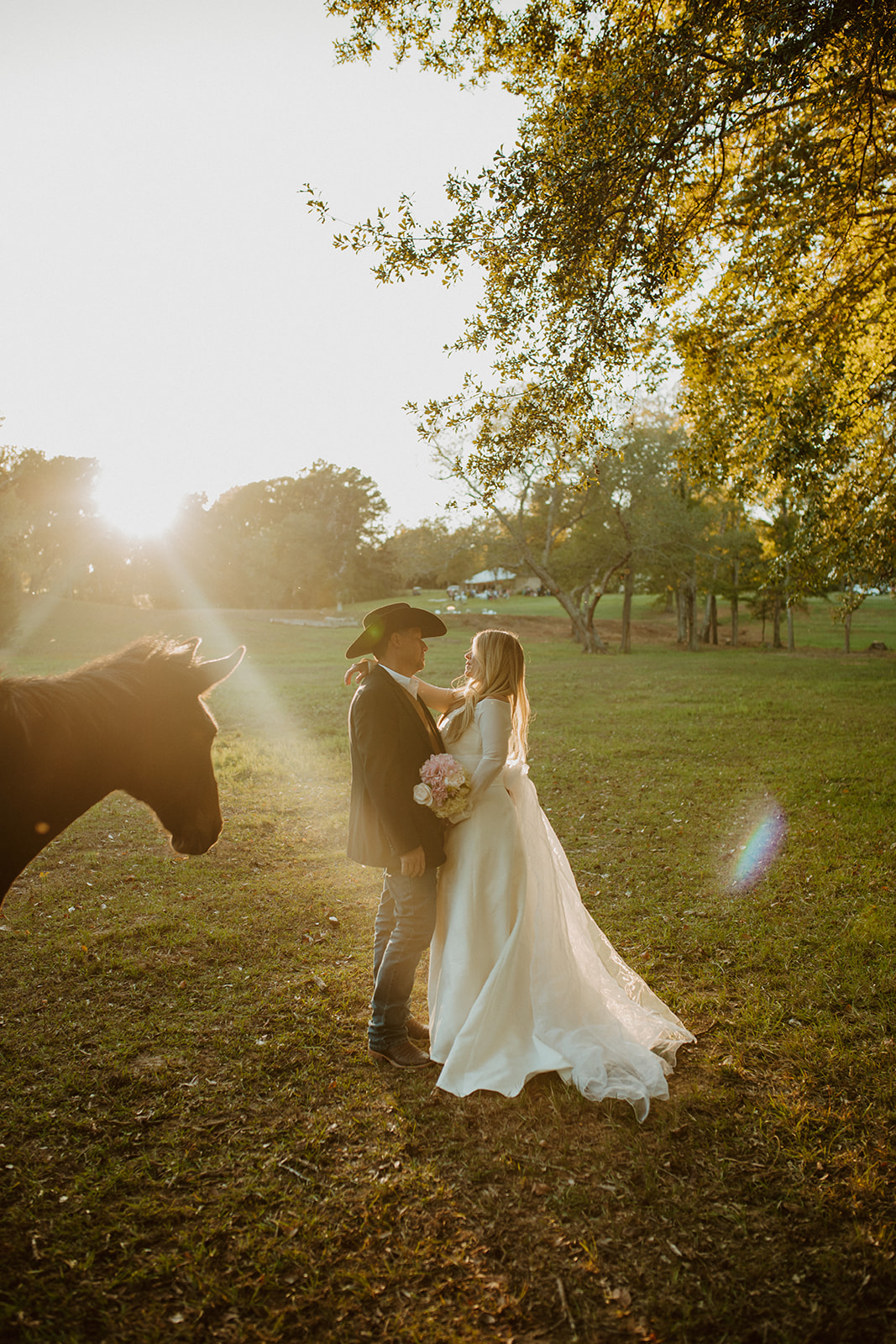 Backyard Sunset Wedding Photography