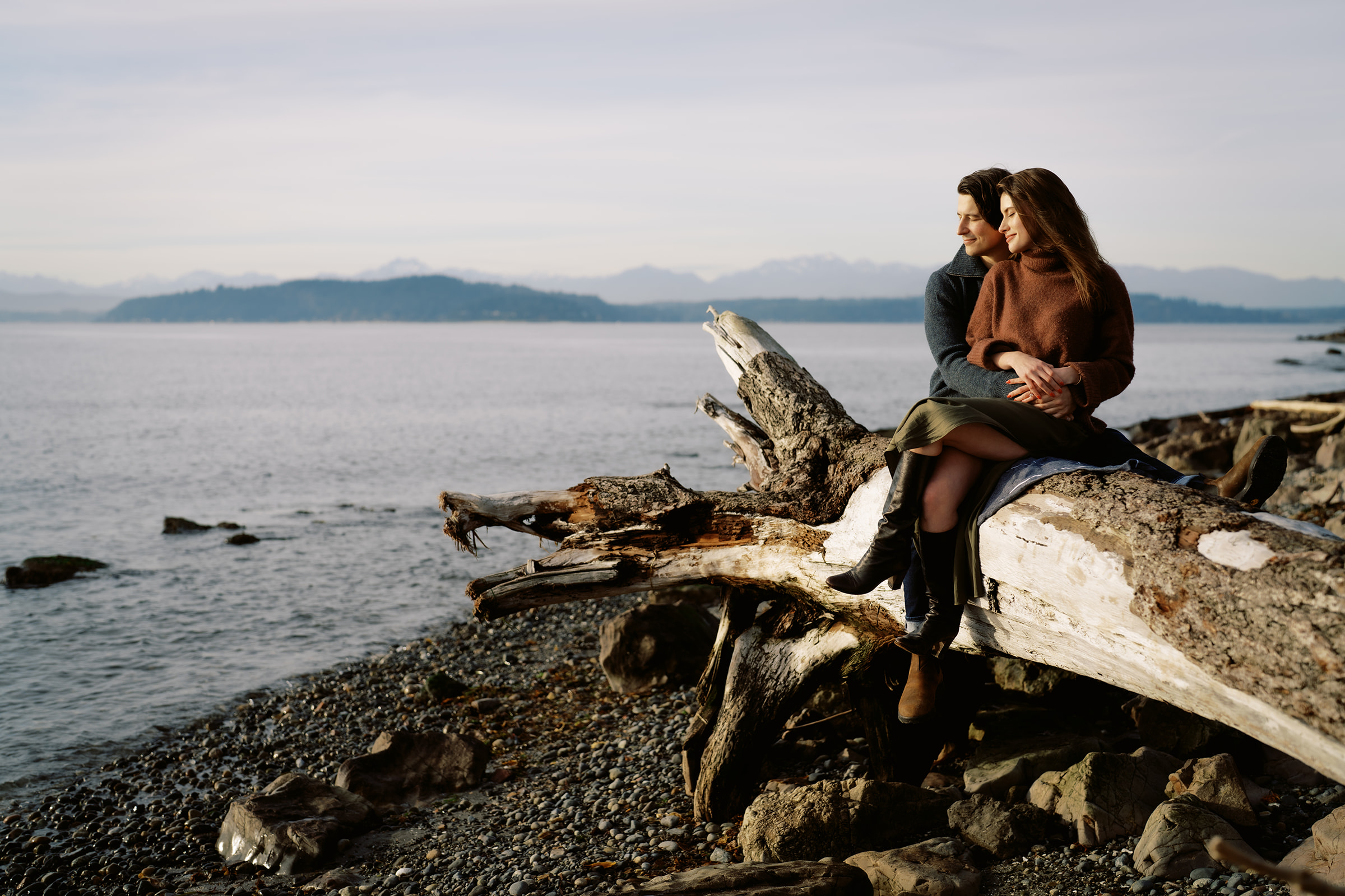 Winter West Seattle engagement session 1