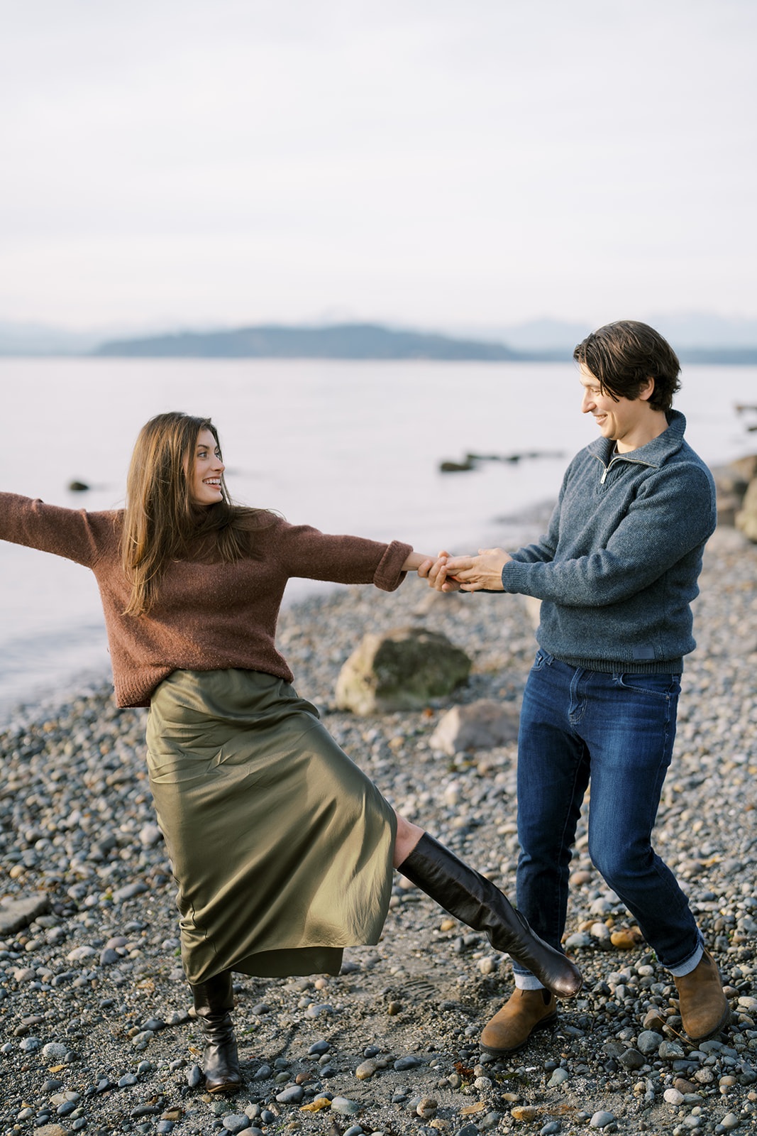 Winter West Seattle engagement session 20