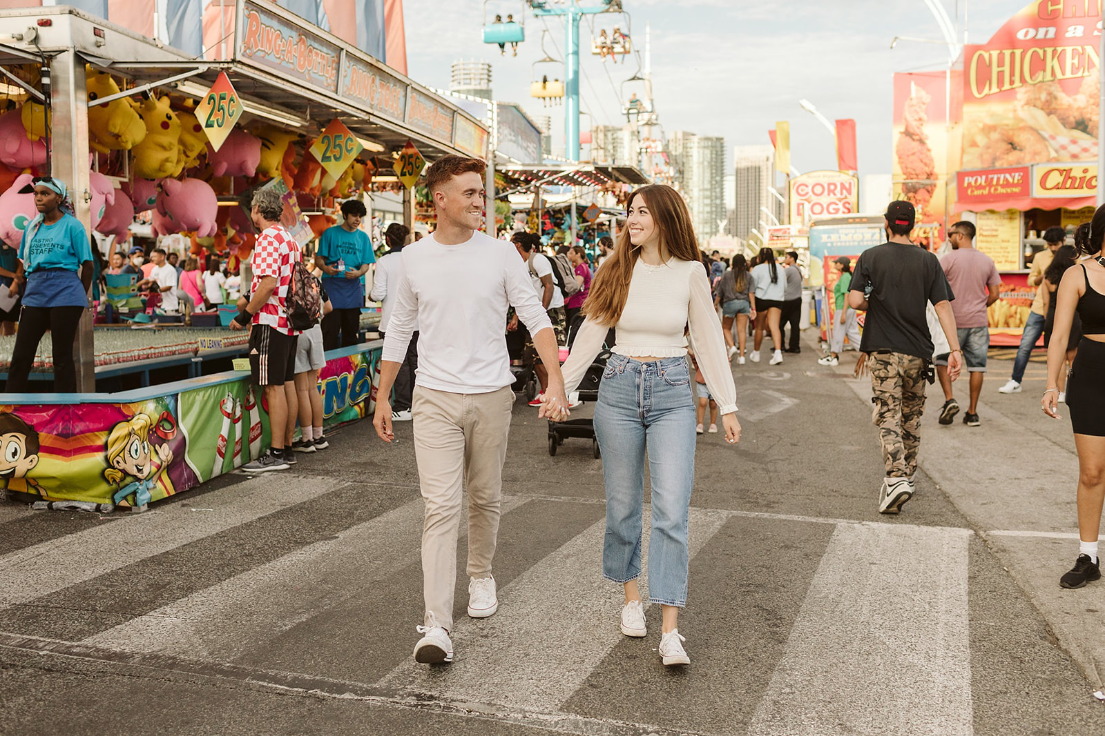 Engagement session at the CNE fair in Toronto