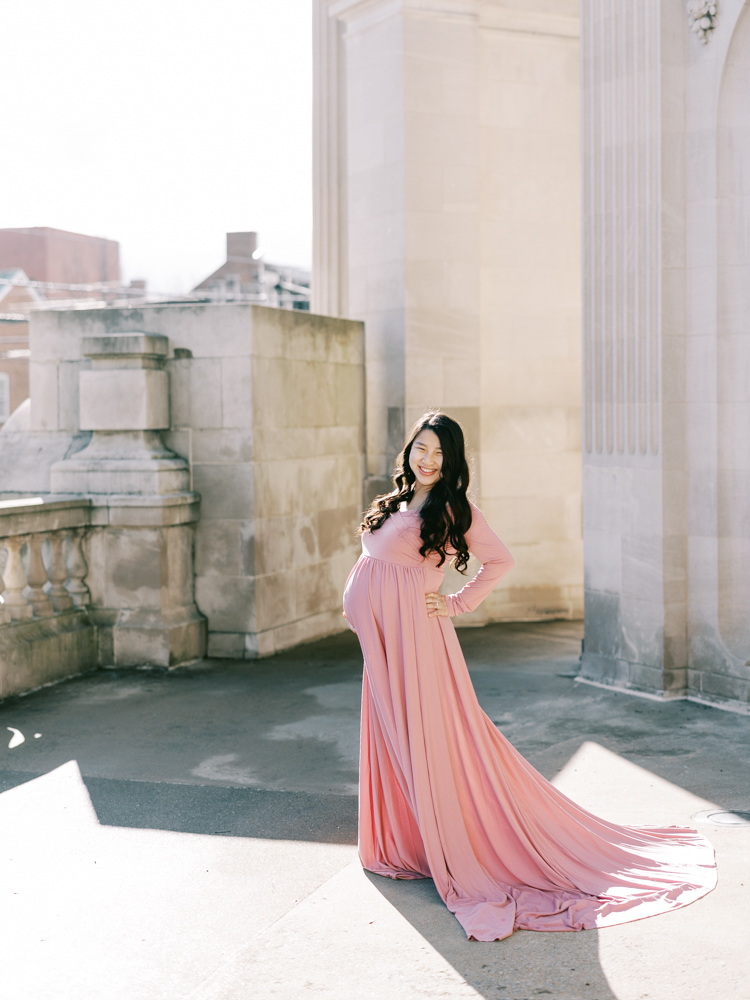 Downtown Winchester Virginia Maternity Session at Handley Library 