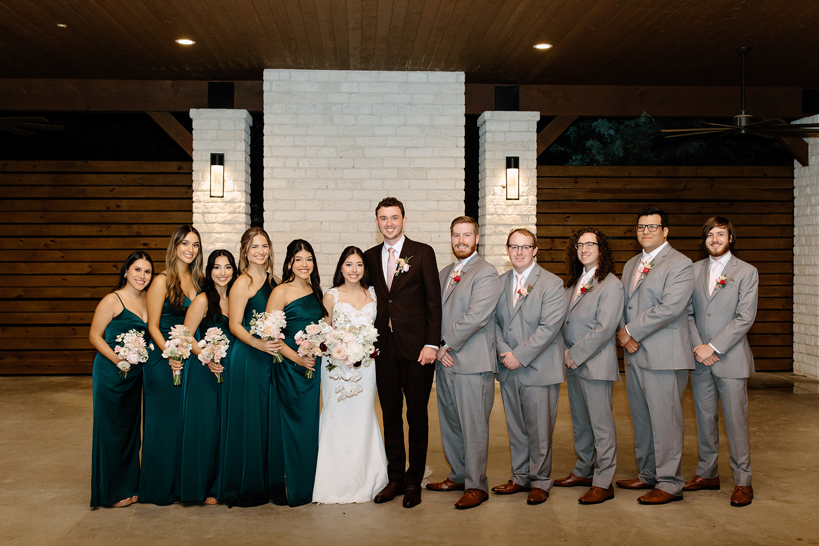 Bride and groom with wedding party