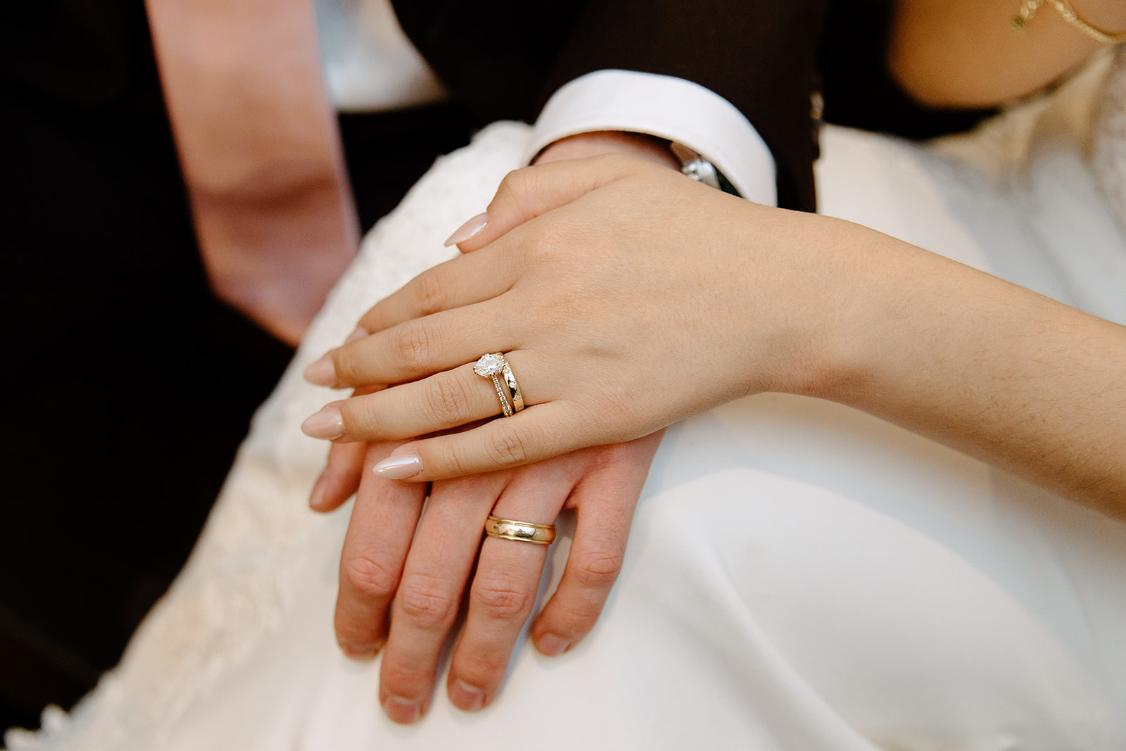 Bride and groom's hands with rings
