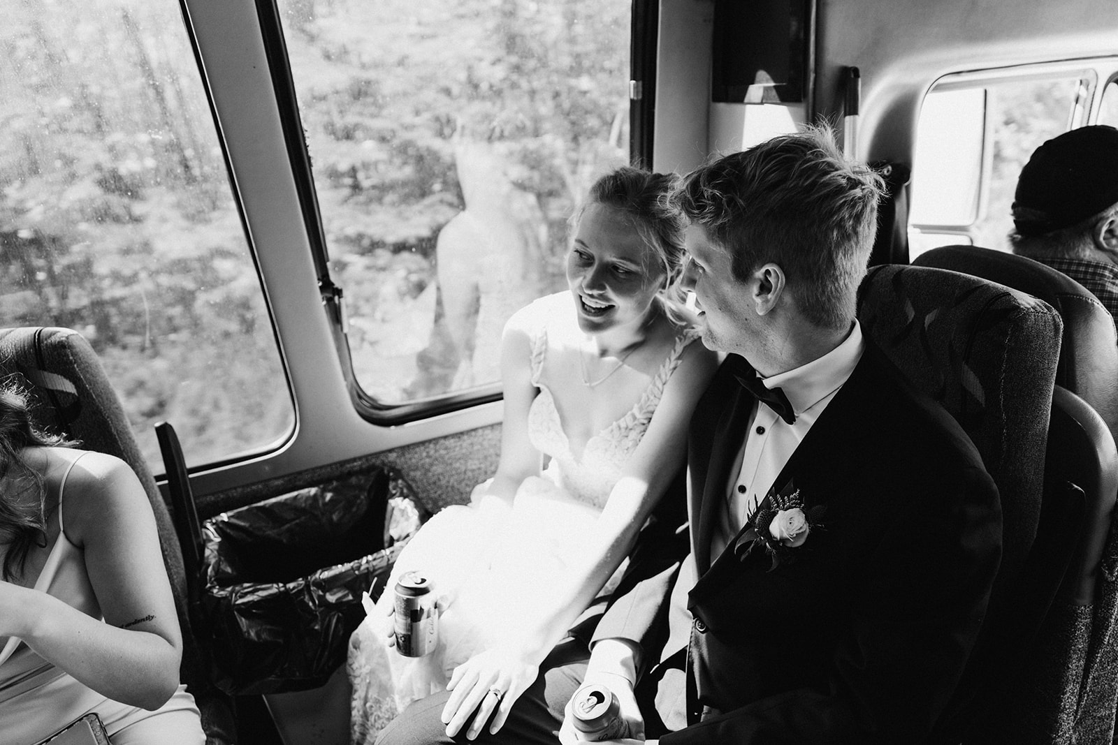 documentary and editorial outdoor wedding party bus brianna kirk photography 
