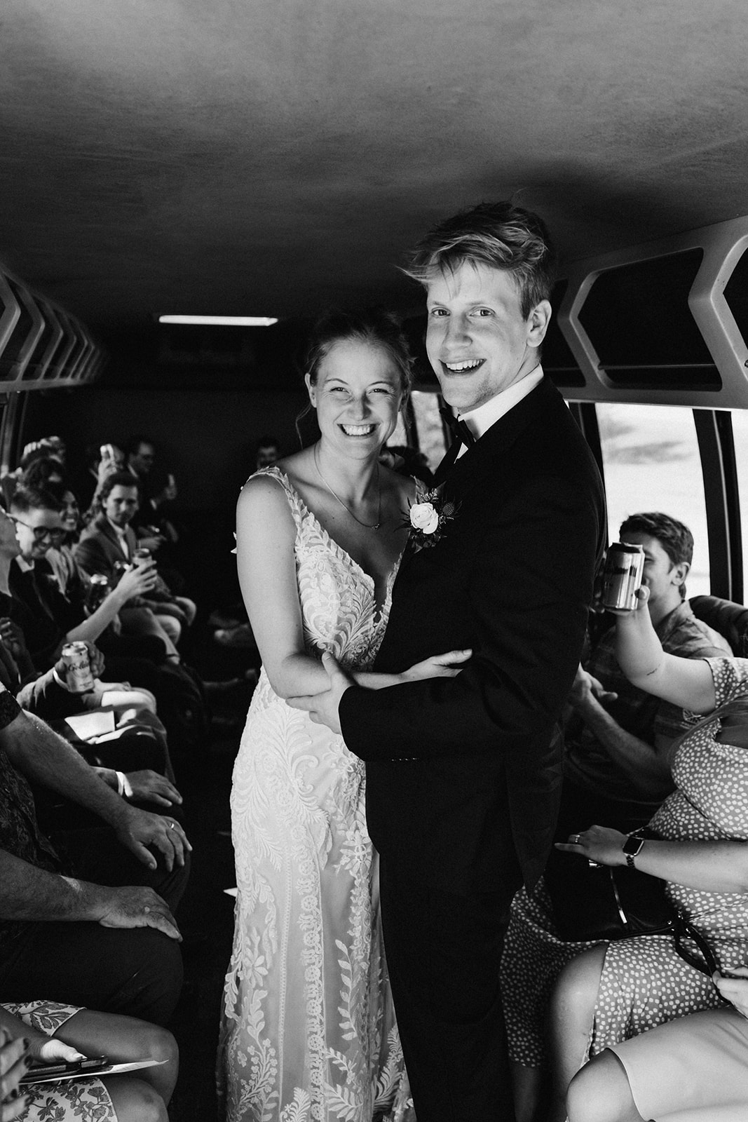 documentary and editorial outdoor wedding party bus brianna kirk photography 