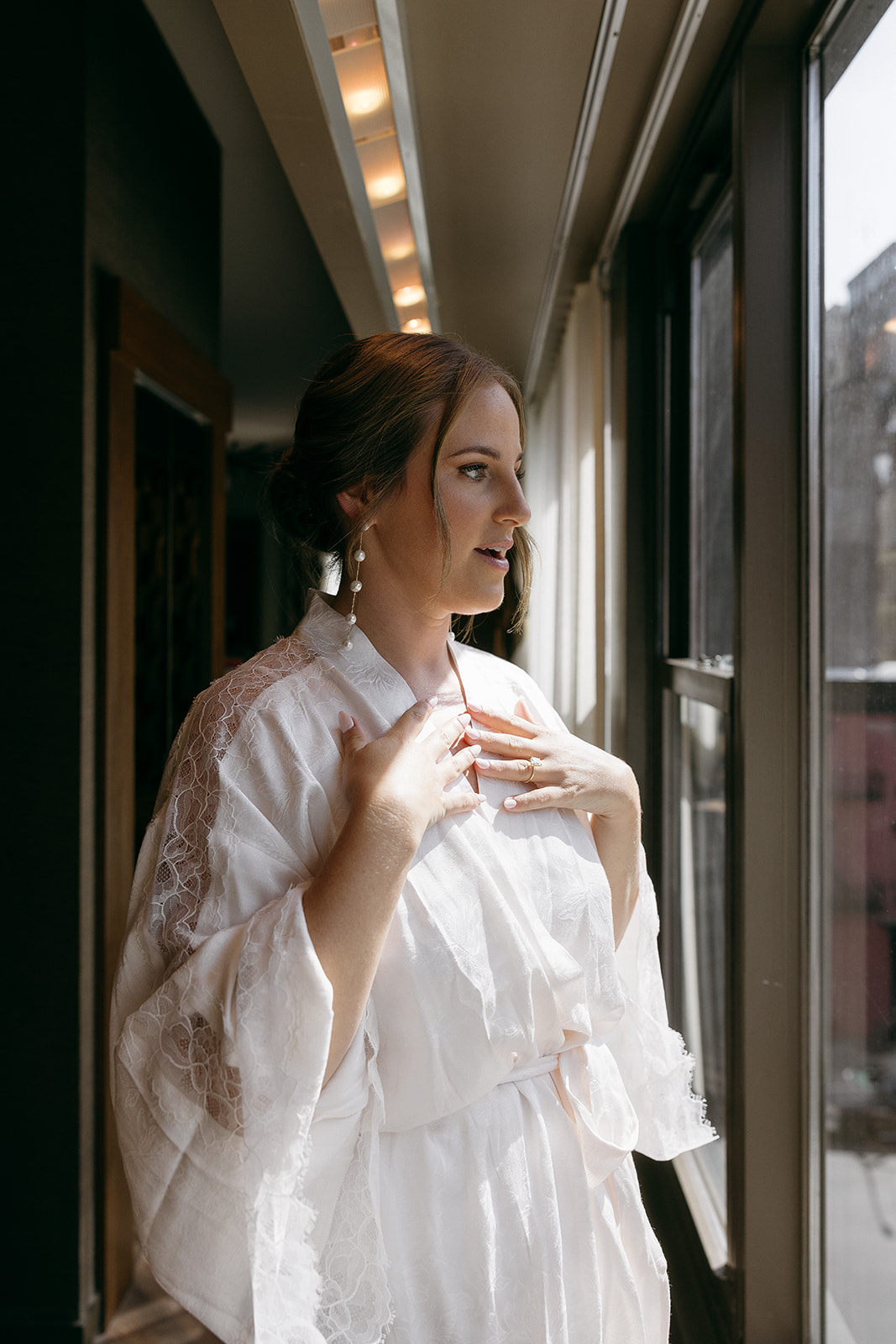A bride gets ready for her wedding day at The Roxy