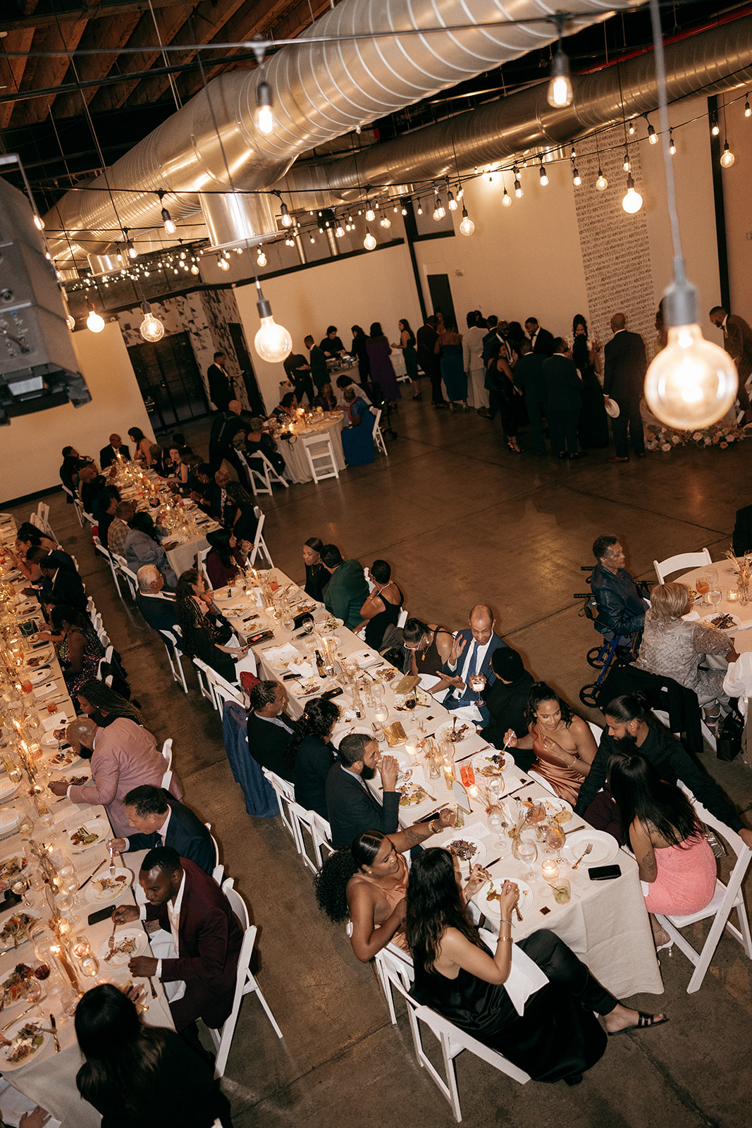A wedding reception at Dobbin Street wedding venue in Brooklyn