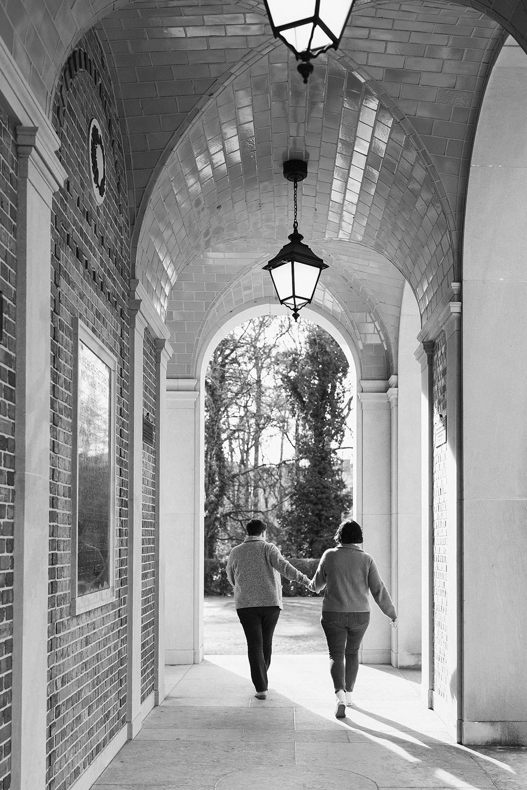 Couple at UNC Chapel Hill Bell Tower