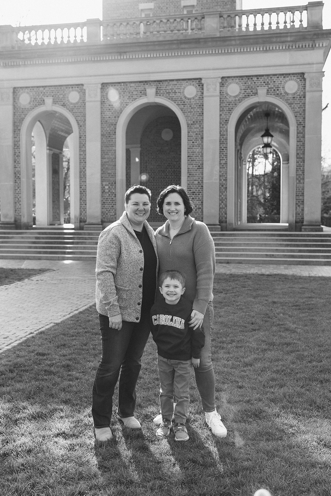 Family at UNC Chapel Hill Bell Tower