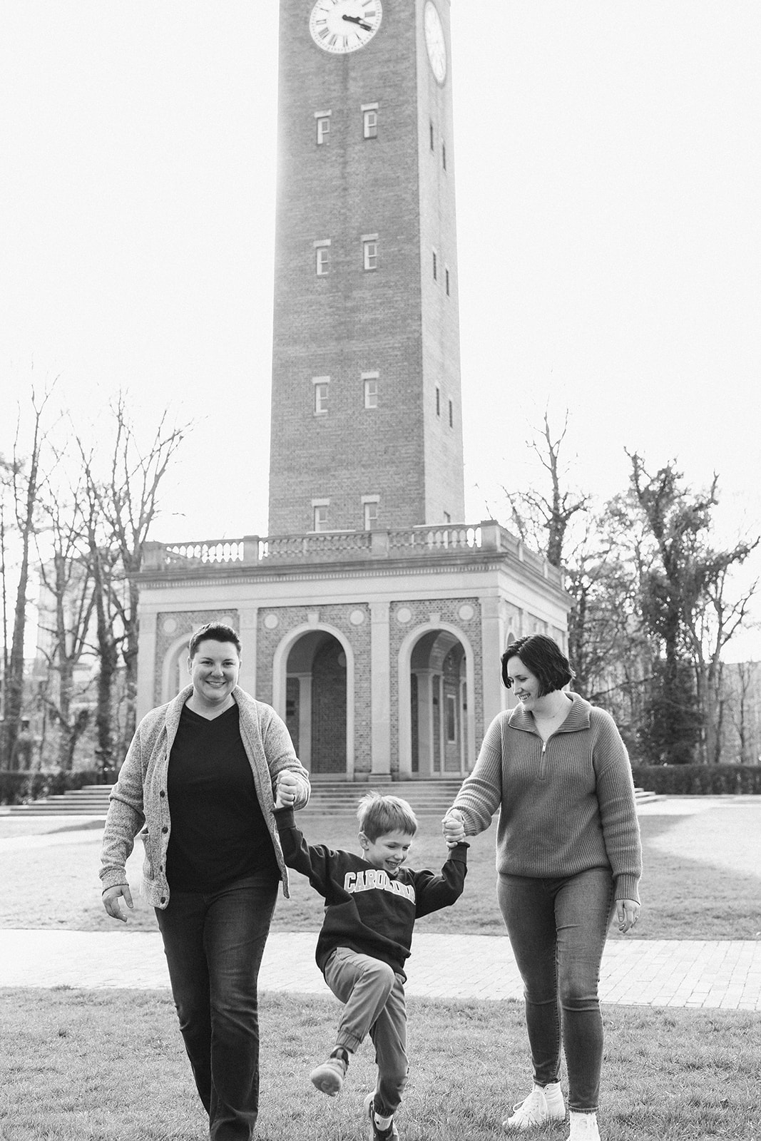 Family at UNC Chapel Hill Bell Tower