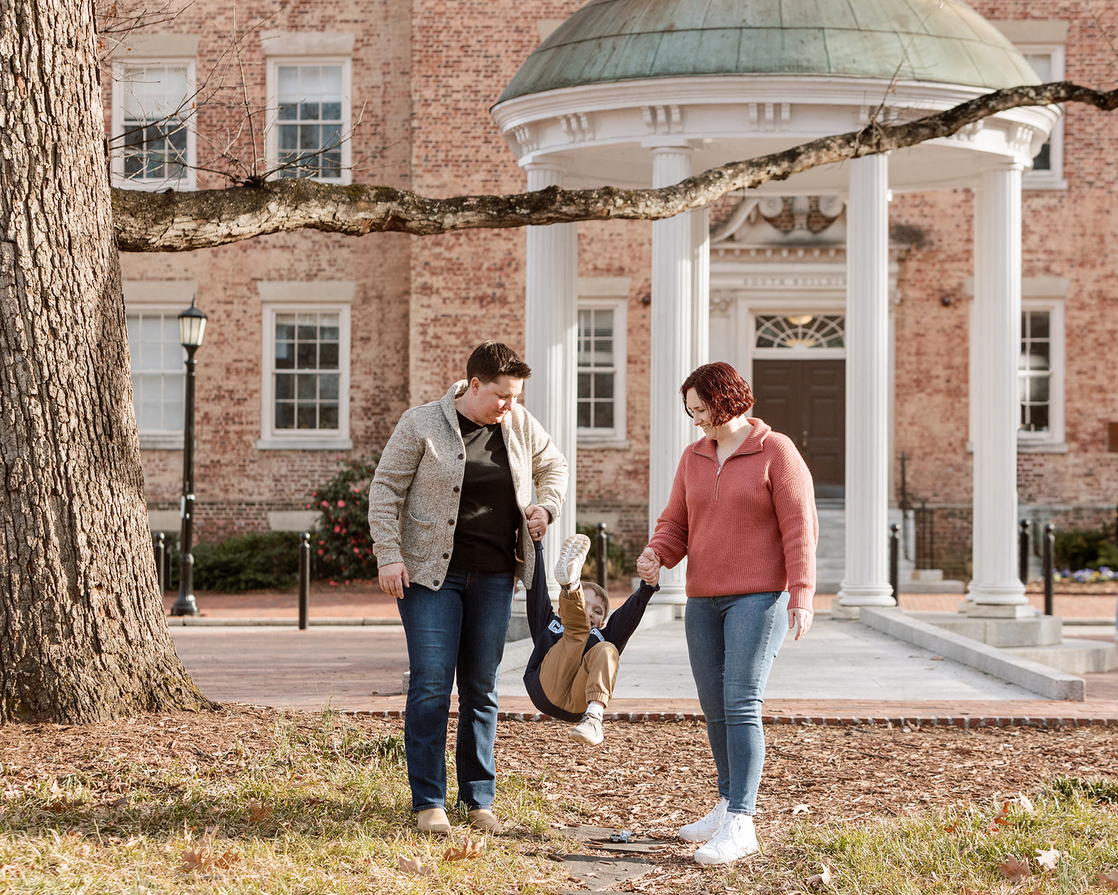 Family at UNC Chapel Hill Campus Old Well