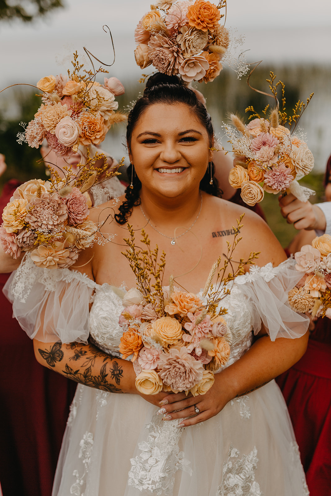 bridal portraits with bouquets andid INTIMATE northern minnesota WEDDING documentary brianna kirk photography