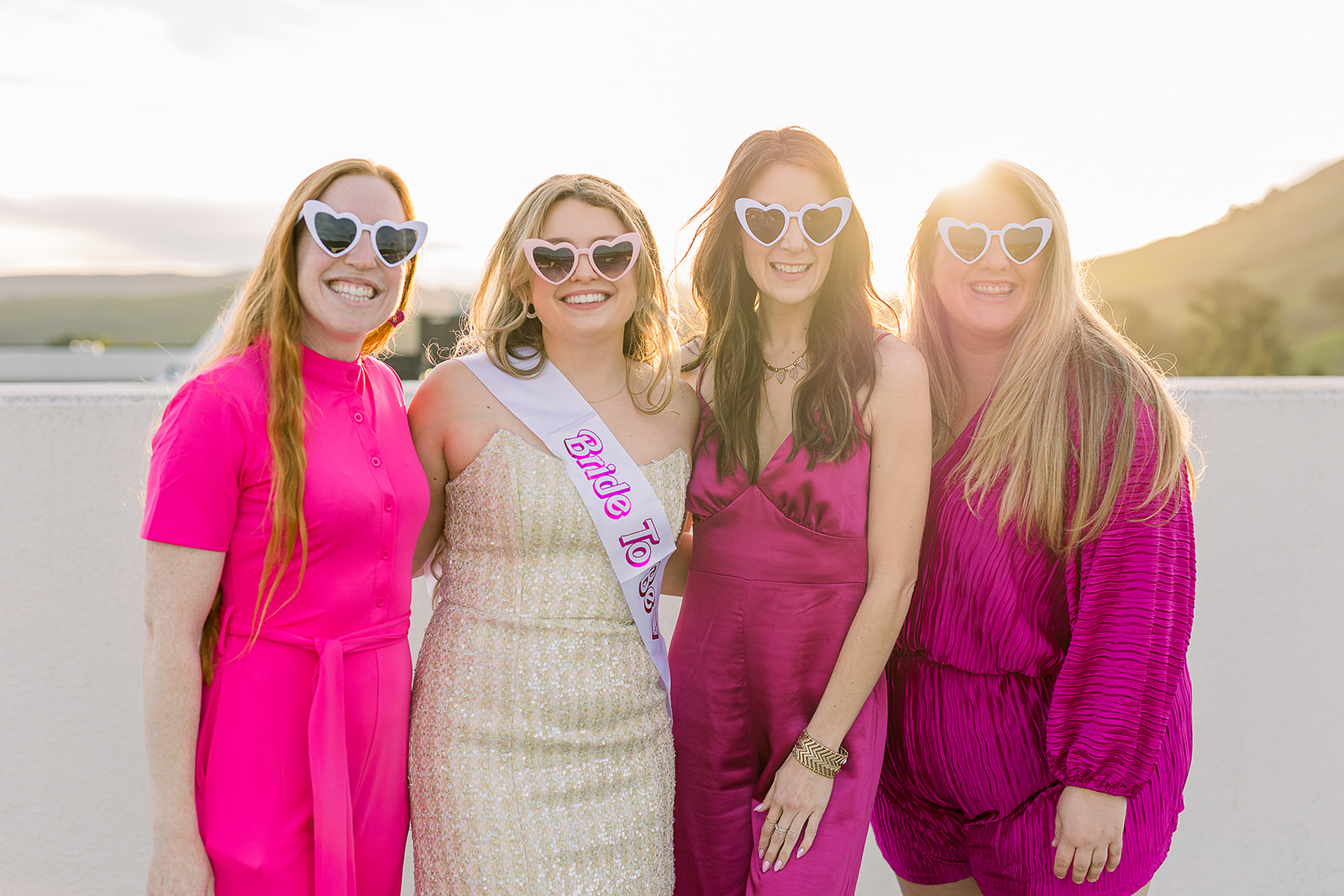 slo town studios photoshoot in san luis obispo for pink bachelorette party 