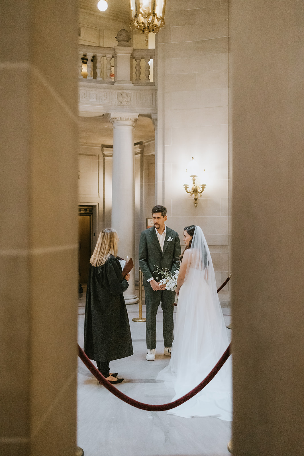 Saying their vows at the Rotunda in SF City Hall