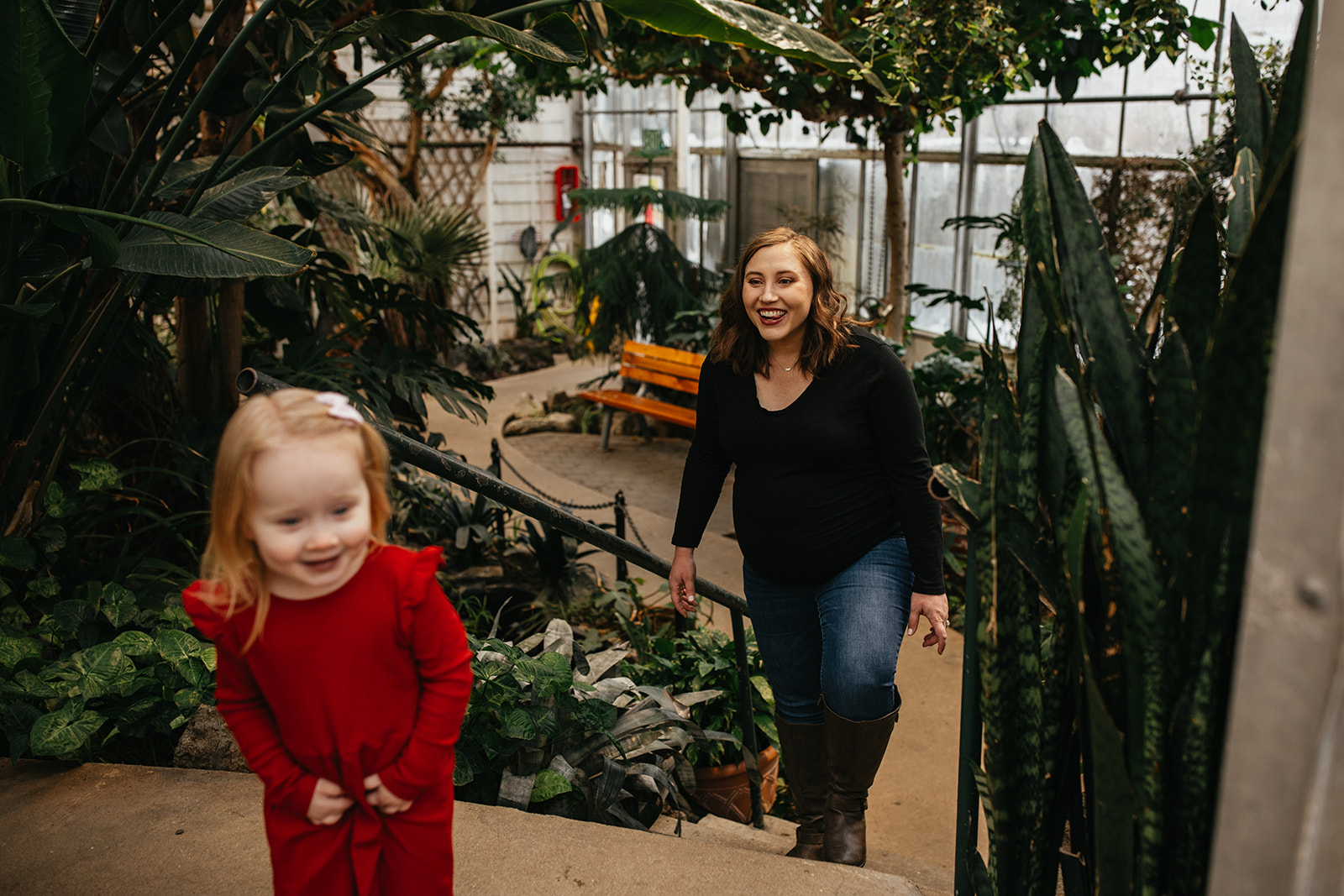 Indoor family session in Anchorage Alaska at the greenhouse.